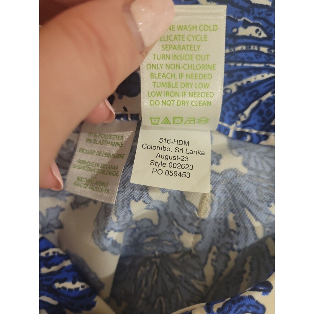 Lilly Pulitzer Luxletic Corso Pants Size 8 Stretch Blue "Ride With Me" Print - Picture 9 of 9